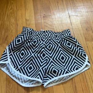 black and white shorts